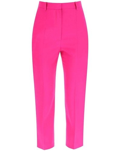 Alexander McQueen Wool Trousers - Pink