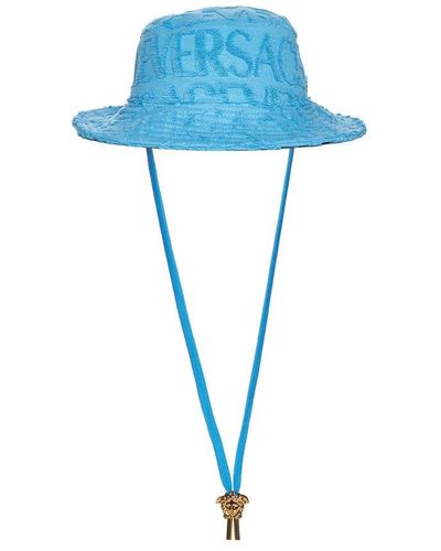 Versace Medusa Logo Detailed Bucket Hat - Blue