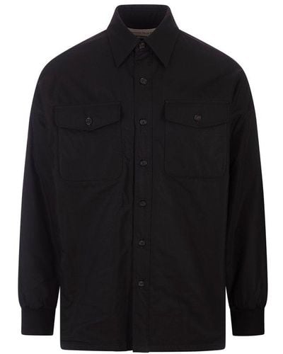 Alexander McQueen Seal Logo-embroidered Buttoned Shirt - Black