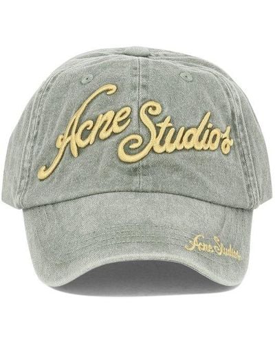 Acne Studios Baseball Cap With Logo - Grey