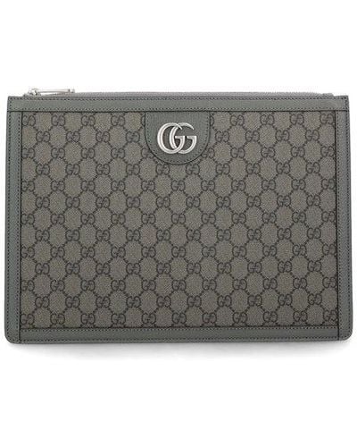 Gucci Double G Zipped Laptop Case - Gray