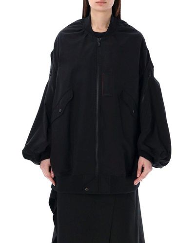 Junya Watanabe Oversized Zipped Bomber Jacket - Black