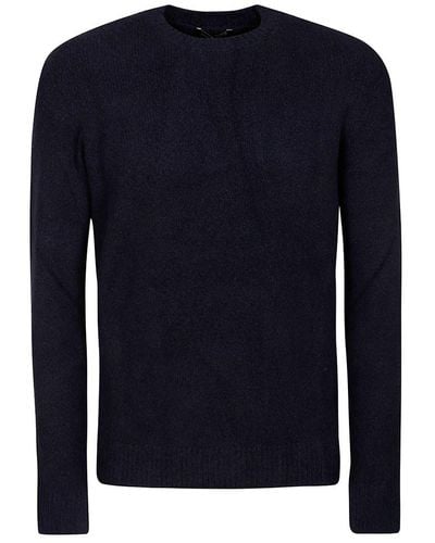 Roberto Collina Crewneck Straight Hem Knitted Sweater - Blue