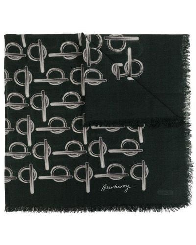 Burberry Wool Scarf, - Black