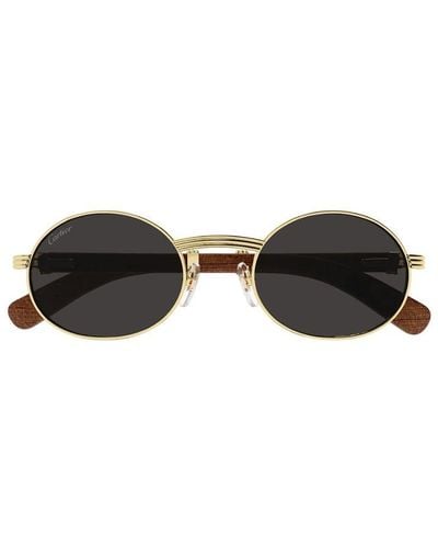 Cartier Round Frame Sunglasses - Black