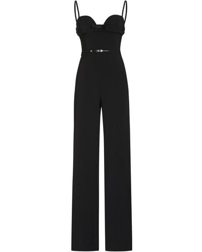 Elisabetta Franchi Satin Bow Detailed Jumpsuit - Black