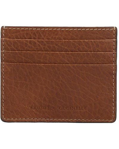 Brunello Cucinelli Portacarte Logo Wallets, Card Holders - Brown