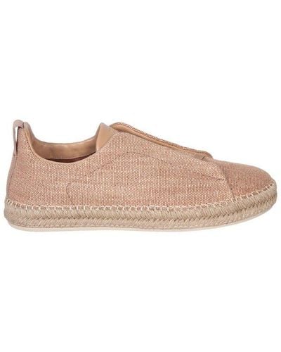 Zegna Triple Stitch Crisscross Low-top Espadrilles - Brown