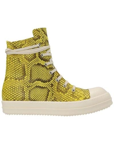 Rick Owens Python Leather Trainers - Yellow