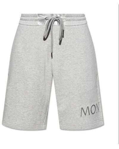 Moncler Logo Embroidered Drawstring Shorts - Gray