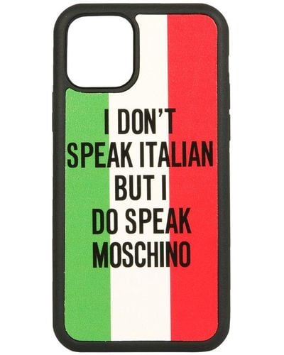 Moschino Iphone 11 Pro Italian Slogan Cover Unisex - Multicolour