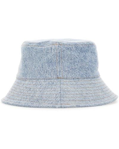 Moschino Jeans Logo Tag Denim Bucket Hat - Blue