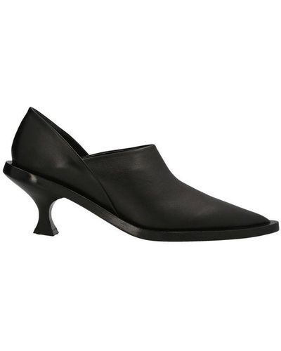 Jil Sander Leather Court Shoes - Black