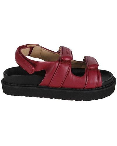 Isabel Marant Touch-strap Logo Embossed Sandals - Red
