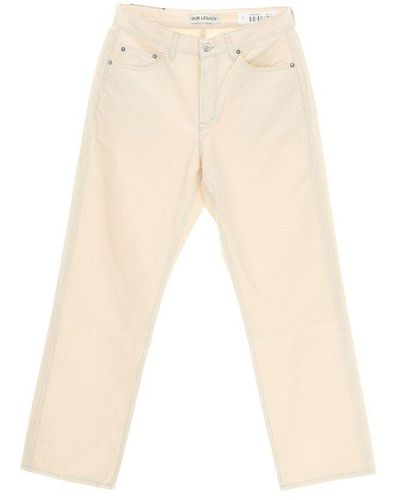 Our Legacy Logo Patch Straight-leg Pants - Natural