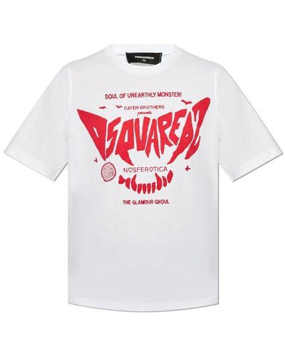 DSquared² Logo Printed Crewneck T-shirt - Grey