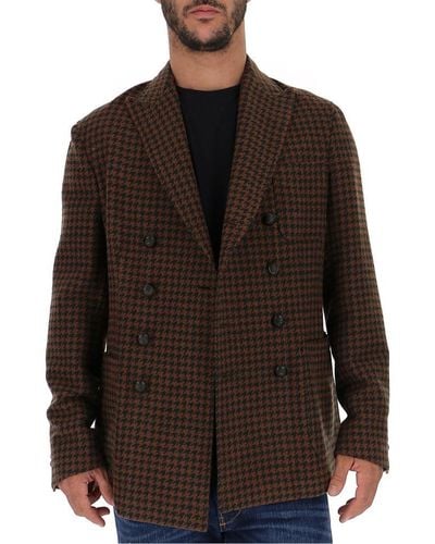 The Gigi Fitted Double Breasted Jacket - Brown