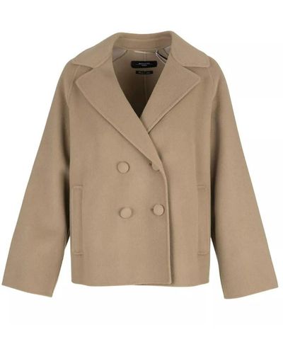 Weekend by Maxmara Double-breasted Long-sleeved Jacket - Natural