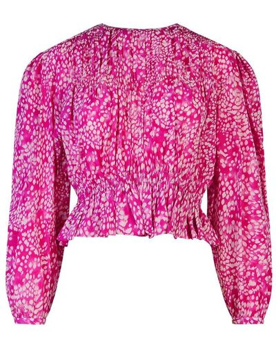 Isabel Marant Gelina Printed Sleeved Blouse - Pink