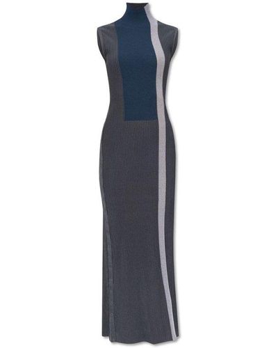 Fendi Ribbed Sleeveless Dress - Blue