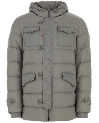 Herno Long-sleeved Hooded Jacket - Grey