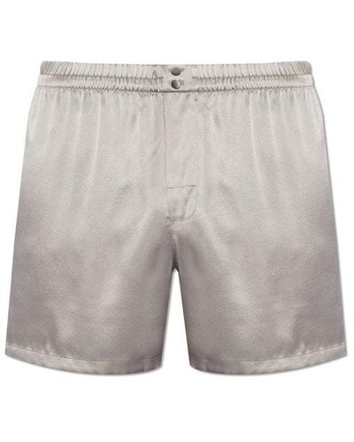 Dolce & Gabbana Elastic Waist Satin Shorts - Grey
