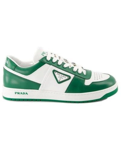 Prada Downtown Lace-up Trainers - Green