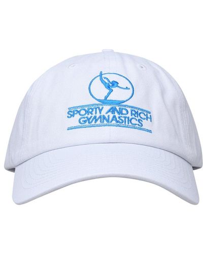 Sporty & Rich Logo Embroidered Curved Peak Cap - Blue