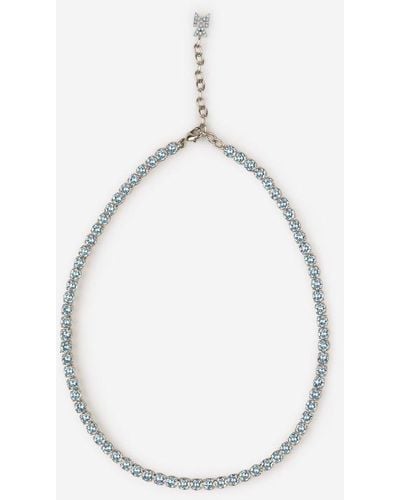 AMINA MUADDI Crystal Tennis Necklace - White