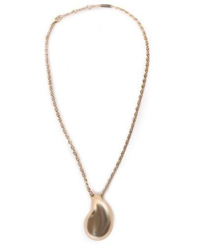 Bottega Veneta Dome Pendant Twisted Chained Necklace - Natural