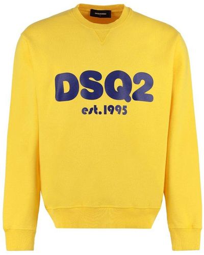 DSquared² Logo Print Crewneck Jumper - Yellow