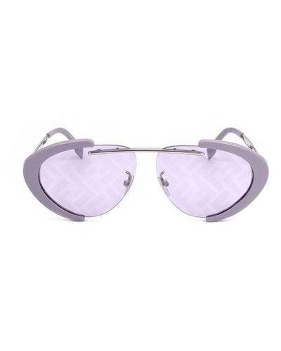 Fendi Oval Frame Sunglasses - Purple