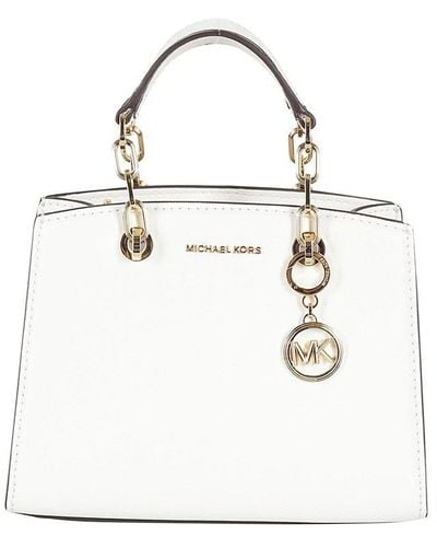 MICHAEL Michael Kors Cynthia Logo Plaque Small Bag - White