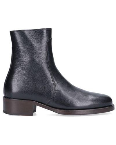 Lemaire Round Toe Ankle Boots - Black
