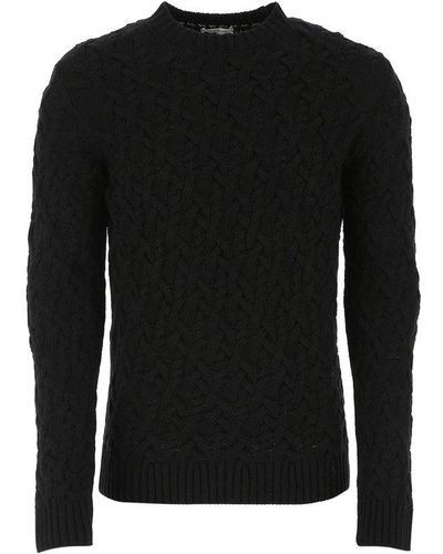 Paolo Pecora Crewneck Knitted Sweater - Black
