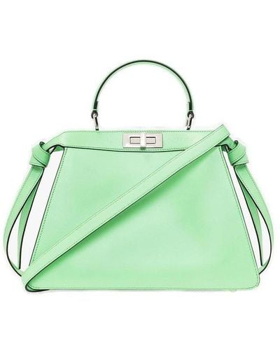 Fendi Peakaboo Bag In Nappa Leather - Green