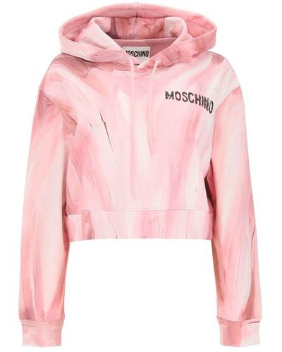 Moschino Painting Cropped Sweatshirt - Pink