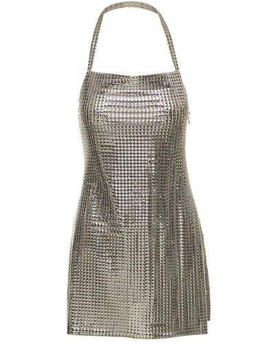GIUSEPPE DI MORABITO Embellished Open Back Mini Dress - Metallic