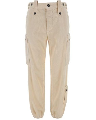 Fortela Tapered-leg Corduroy Cargo Trousers - Natural