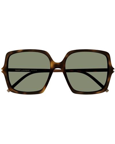 Saint Laurent Square Frame Sunglasses - Green