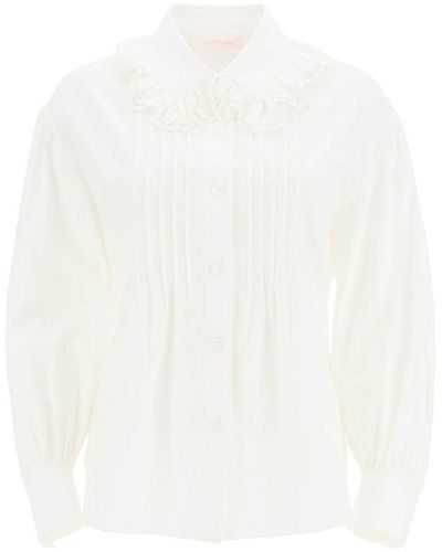 See By Chloé Ee By Chloe Cotton Shirt With Ruffled Collar - White