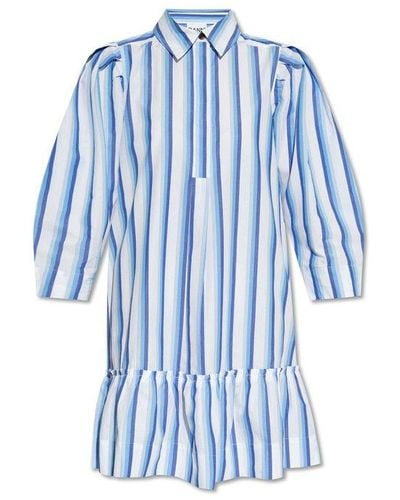 Ganni Striped Dress - Blue