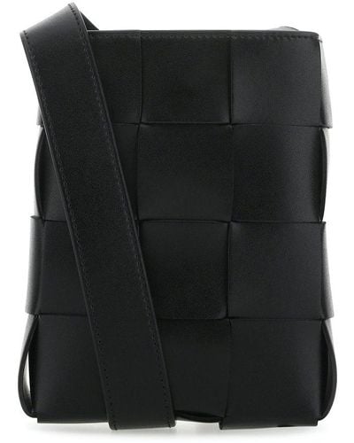 Bottega Veneta Black Leather Phone Case