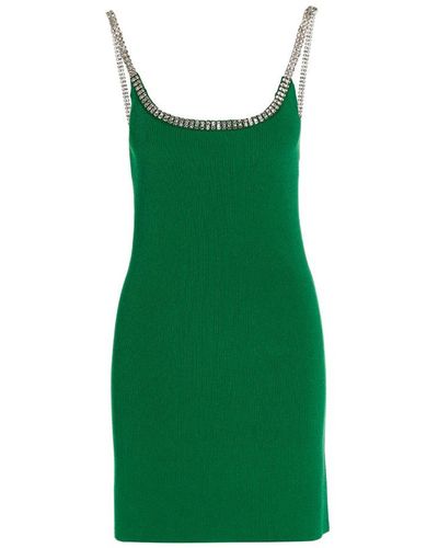 Rabanne Jewel Shoulder Strap Dress - Green
