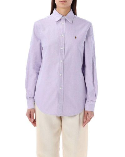 Polo Ralph Lauren Relaxed Fit Oxford Shirt - Purple