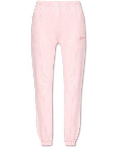 Vetements Logo-Embroidered Sweatpants - Pink