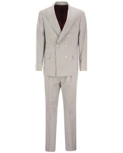 Brunello Cucinelli Natural Comfort Virgin Wool Cloth Suit - Grey