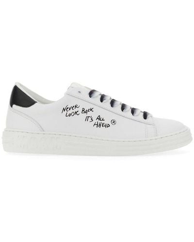 MSGM Logo Printed Low-top Sneakers - White