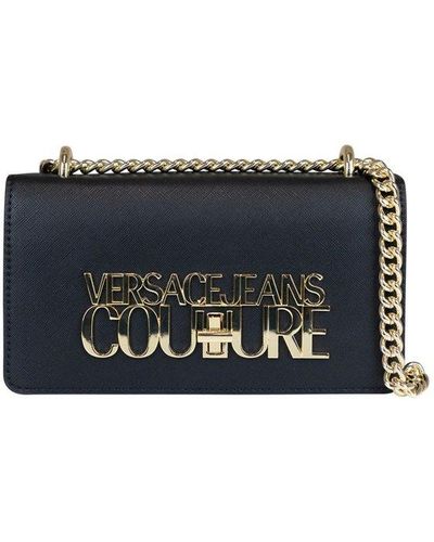 Versace Jeans Couture Logo Plaque Chain-linked Shoulder Bag - Black