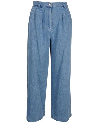 A.P.C. Tressie Wide-leg Pleated Jeans - Blue